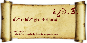Ördögh Botond névjegykártya